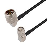 L-COM LCCA30704-FT5 RF / Coaxial Cable Assembly, 5 ft, 1.5 m, RG58, N Type Right Angle Plug, TNC Right Angle Plug
