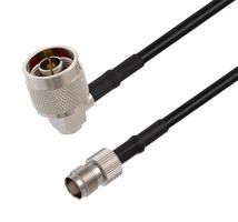 L-COM LCCA30705-FT6 RF / Coaxial Cable Assembly, 6 ft, 1.8 m, RG58, N Type Right Angle Plug, TNC Jack, 50 ohm