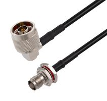L-COM LCCA30706-FT5 RF / Coaxial Cable Assembly, 5 ft, 1.5 m, RG58, N Type Right Angle Plug, TNC Bulkhead Jack