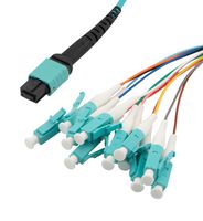 L-COM MPF12OM4-09LCR-10 Fiber Optic Cable, Multimode, OM4, 12 Fibers, 50µm / 125µm, 32.8 ft