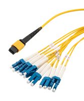 L-COM MPM12OS2-20LCR-3 Fiber Optic Cable, Singlemode, OS2, 12 Fibers, 9µm / 125µm, 9.8 ft