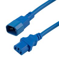 L-COM PPA00002BL-03F Mains Power Cord, CPU/PDU, IEC 60320 C14 to IEC 60320 C13, 914.4 mm, 15 A, 250 V, Blue