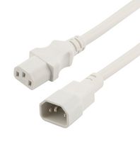 L-COM PPA00002WH-06F Cable de Alimentación, CPU/PDU, IEC 60320 C14 a IEC 60320 C13, 1.8 m, 15 A, 250 V, Blanco