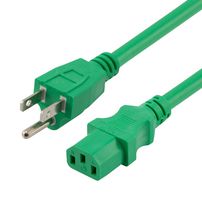 L-COM PPA00011GN-06F Cable de Alimentación, CPU Universal, NEMA 5-15P a IEC 60320 C13, 1.8 m, 15 A, 250 V, Verde