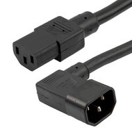 L-COM PPA00021-6F Cable de Alimentación, CPU/PDU, 90° IEC 60320 C14 a IEC 60320 C13, 1.8 m, 15 A, 250 V, Negro
