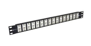 L-COM PR175F504B-C5M Patch Panel, RJ45 Coupler, 16 Ports, Cat5e, 1U