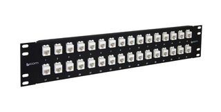 L-COM PR35C5E-32M Patch Panel, Mini, RJ45 Coupler, 32 Ports, Cat5e, 2U