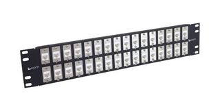 L-COM PR35F504B-C6M Patch Panel, Mini, RJ45 Coupler, 32 Ports, Cat6, 2U