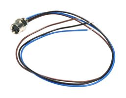 L-COM REC-M83FR-LEADS Sensor Cable, M8 Receptacle, Free End, 3 Positions, 300 m, 11.8 "