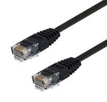 L-COM TRD695FLAT-BLK-25 Cable Ethernet, Cat6, RJ45 Macho a RJ45 Macho, UTP (par trenzado sin blindaje), Negro, 7.6 m