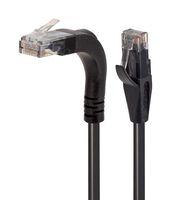 L-COM TRD695RA15BLK-10 Ethernet Cable, Cat6, 90° RJ45 Plug to RJ45 Plug, UTP (Unshielded Twisted Pair), Black, 3.05 m