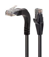 L-COM TRD695RA15BLK-7 Cable Ethernet, Cat6, RJ45 90° Macho a RJ45 Macho, UTP (par trenzado sin blindaje), Negro, 2.1 m
