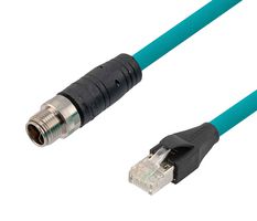 L-COM TRG610-T6T-15M Cable de Sensor, Codificado X, M12 Macho, RJ45 Macho, 8 Contactos, 15 m, 49.2 ft, TRG610-T6T Series