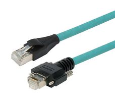 L-COM TRG617-T6T-3M Ethernet Cable, Cat6a, RJ45 Plug to RJ45 Plug, STP (Shielded Twisted Pair), Teal, 3 m, 9.8 ft