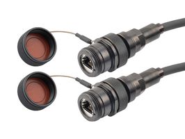 L-COM TRG695RG2-3M Ethernet Cable, Cat6, Cat6a, RJ45 Jack to RJ45 Jack, STP (Shielded Twisted Pair), Black, 3 m
