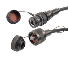 L-COM TRG695RG3-5M Ethernet Cable, Cat6, Cat6a, RJ45 Plug to RJ45 Jack, STP (Shielded Twisted Pair), Black, 5 m