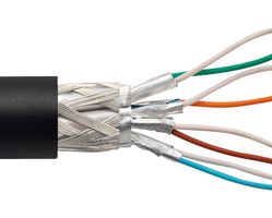 L-COM TSFC6-BLK-100F Networking Cable, Shielded, Cat6, 26 AWG, 100 ft, 30.48 m