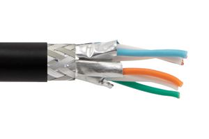 L-COM TSFC7-BLK-100F Cable de Red, Blindado, Cat7, 26 AWG, 100 ft, 30.48 m