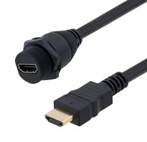 L-COM VHA00003-1M Audio / Video Cable Assembly, HDMI Receptacle, HDMI Plug, 3.3 ft, 1 m, Black, VHA00003 Series