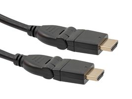 L-COM VHA00015-1M Cable de Audio / Video, Conector Giratorio, HDMI Macho, HDMI Macho, 3.3 ft, 1 m, Negro
