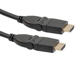 L-COM VHA00015-4M Audio / Video Cable Assembly, Swivel Connector, HDMI Plug, HDMI Plug, 13.1 ft, 4 m, Black