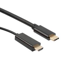 L-COM VHA00020-1M Cable de Audio / Video, HDMI A Macho, Plug USB 3.1 Tipo C, 3.3 ft, 1 m, Negro, VHA00020 Series