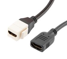 L-COM VHC00030 Audio / Video Cable Assembly, HDMI Receptacle, HDMI Receptacle, 6 ", 152.4 mm, Black