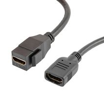 L-COM VHC00031 Audio / Video Cable Assembly, HDMI Receptacle, HDMI Receptacle, 6 ", 152.4 mm, Black