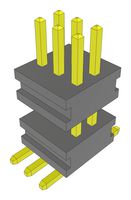 SAMTEC MW-03-03-G-D-173-080-FR Stacking Board Connector, Flex Stack MW Series, 6 Contacts, 1 mm, Pin Header, Solder, 2 Rows
