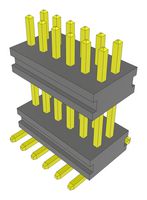 SAMTEC MW-06-03-G-D-232-065-FR Stacking Board Connector, Flex Stack MW Series, 12 Contacts, 1 mm, Pin Header, Solder, 2 Rows