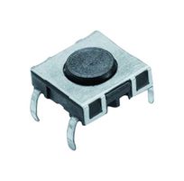 SCHURTER 1241.1602 Tactile Switch, PMS Series, Top Actuated, Through Hole, Round Button, 180 gf, 50mA at 42VDC