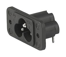 SCHURTER 6160.0002 Conector de Potencia IEC, Entrada C6, 2.5A, 250VCA, Agujero Pasante, Montaje en Panel