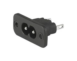 SCHURTER 6160.0007 Conector de Potencia IEC, Entrada IEC C8, 2.5 A, 250 VAC, Conexión Rápida, Brida, 2571 Series