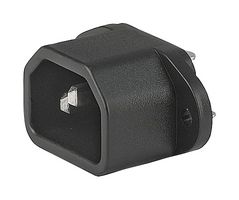 SCHURTER 6162.0043 IEC Power Connector, IEC C14 Inlet, 10 A, 250 VAC, Quick Connect, Flange Mount, 6048 Series