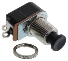CARLING TECHNOLOGIES P27A-BL Botón Pulsador, P27 Series, 12.7 mm, SPST, Apagado-(Encendido), Roldana, Negro