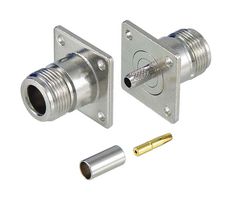 L-COM ANF-5700 RF / Coaxial Connector, N Coaxial, Straight Flanged Jack, Crimp, 50 ohm