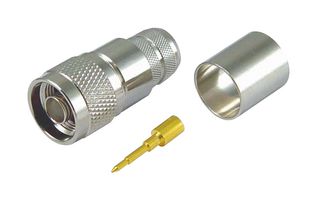 L-COM ANM-1610 Conector Coaxial / RF, N Coaxial, Macho Recto, Crimpado, 50 ohm, CA-600, LMR-600, WBC-600, Latón