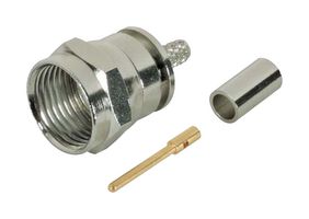 L-COM BAC538 Conector Coaxial / RF, F Coaxial, Macho Recto, Crimpado, 75 ohm, RG179, RG187A, Latón