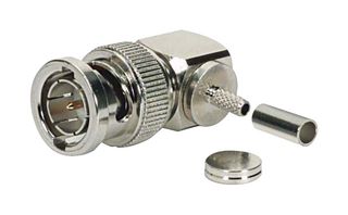 L-COM BAC551 RF / Coaxial Connector, BNC Coaxial, Right Angle Plug, Crimp, 75 ohm, RG179, RG187
