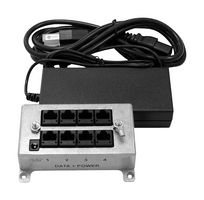 L-COM BT-CAT5-P4-4870 Supresor de Picos de Voltaje, Protector contra sobrevoltajes POE, 4 Puertos, 500 mA, Panel