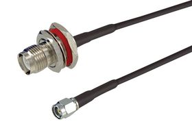 L-COM CA-RSPRTJBCN19 RF / Coaxial Cable Assembly, 19 ", 482.6 mm, CA-100, SMA RP Plug, TNC RP Bulkhead Jack, 50 ohm
