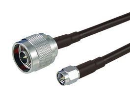 L-COM CA-SMNMA002 RF / Coaxial Cable Assembly, 2 ft, 609.6 mm, CA-195, SMA Plug, N Type Plug, 50 ohm