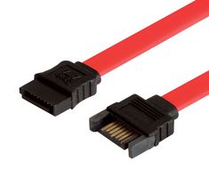 L-COM CASATAEXT-20 Computer Cable, SATA 7 Position Plug, SATA 7 Position Receptacle, 20 ", 508 mm, Red