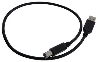L-COM CAUBLKAB-05M USB Cable, USB Type A Plug, USB Type B Plug, 500 mm, 19.7 ", USB 2.0, Black