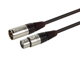 L-COM CAXLR2XLR-1 Audio / Video Cable Assembly, XLR Plug, 3 Way, XLR Socket, 3 Way, 1 ft, 304.8 mm, Black