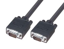 L-COM CGSVGAMM-3 Computer Cable, HD-15 Plug, HD-15 Plug, 3 ft, 914.4 mm, Black, CGSVGAMM Series
