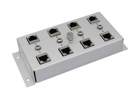 L-COM CMSP-CAT5-4 Supresor de Picos de Voltaje, Protector contra sobrevoltajes por rayos, 4 Puertos, Panel