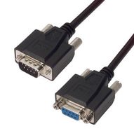 L-COM CSMNB9MF-1 Computer Cable, D Sub 9 Position Plug, D Sub 9 Position Receptacle, 1 ft, 304.8 mm, Black