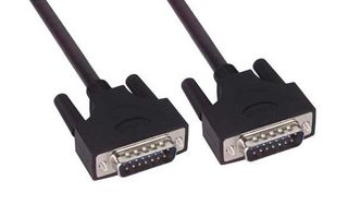 L-COM CSMUZ15MM-125 Computer Cable, D Sub 15 Position Plug, D Sub 15 Position Plug, 125 ft, 38.1 m, Black