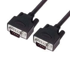L-COM CSMUZ9MM-1 Computer Cable, D Sub 9 Position Plug, D Sub 9 Position Plug, 1 ft, 304.8 mm, Black